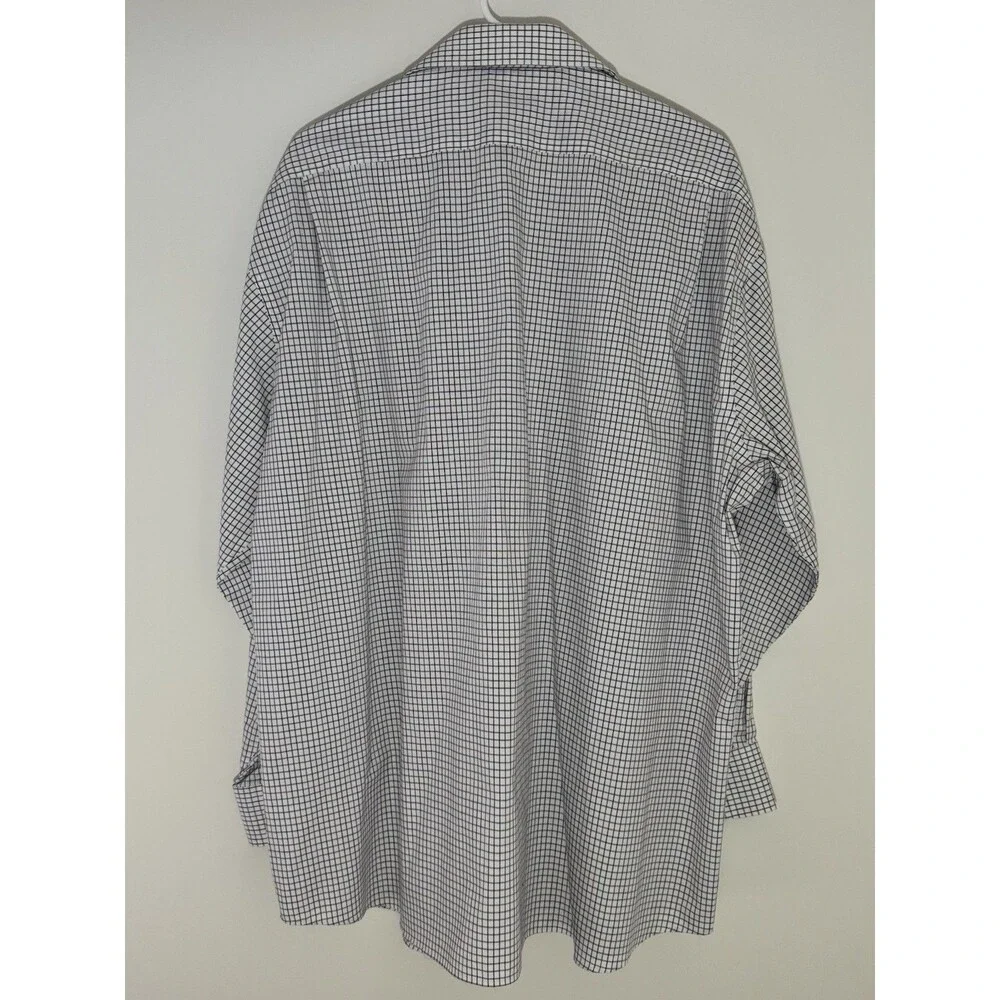 Tommy Hilfiger Men's 2XL White Checkered Long Sleeve Button Down Dress Shirt